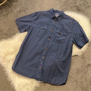 Old Navy Men's Casual Navy Chambray Button Down Shirt